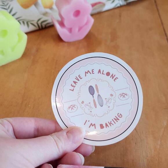 Baking Vinyl Sticker Dessert Cafe Whisk Spatula Bakery Pink Sassy Funny Gift - Picture 3 of 3